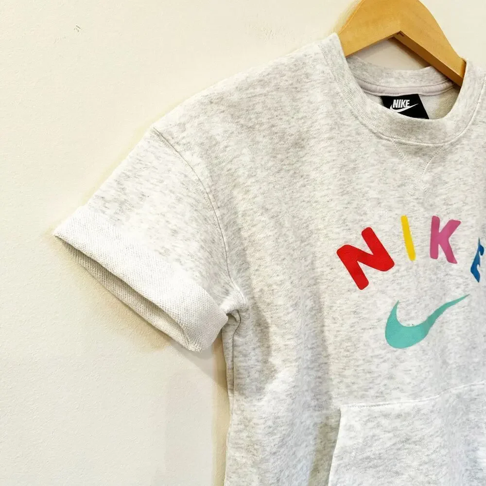 Girls Nike Cropped Short Sleeve Sweatshirt Sz L